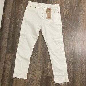 Levi white skinny jeans